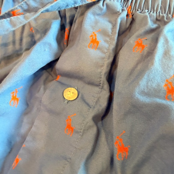 Polo by Ralph Lauren Men’s Blue Pajama Pants with Orange Polo Detail Size XL - Picture 6 of 6